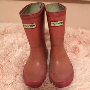 Hunter pink boots size 10